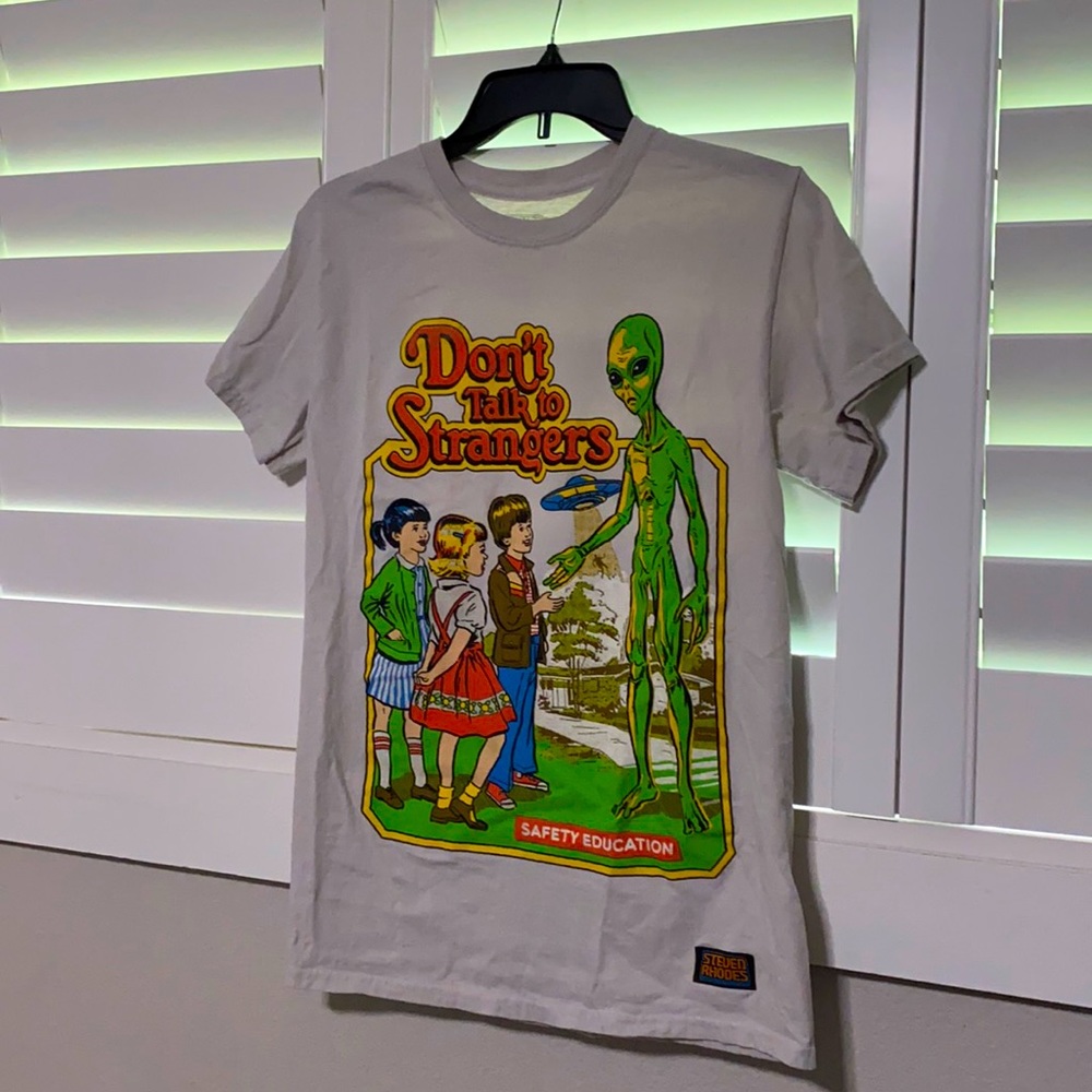 Stephen Rhodes “Don’t talk to Strangers” t-shirt